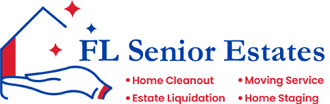 The Florida Senior Estates logo and the estate services offered.
